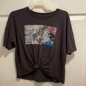 dark grey graphic crop